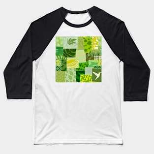 Green oasis patchwork Baseball T-Shirt